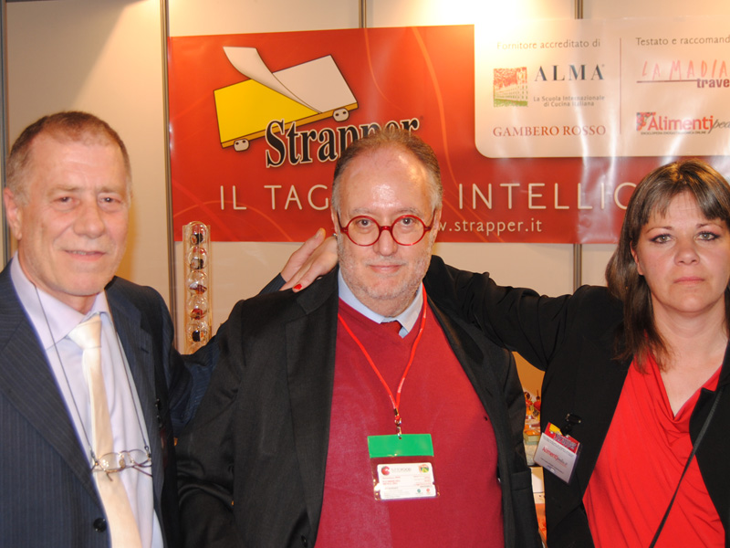 Edoardo Raspelli con Piero Guglielmi e Federica Spelta