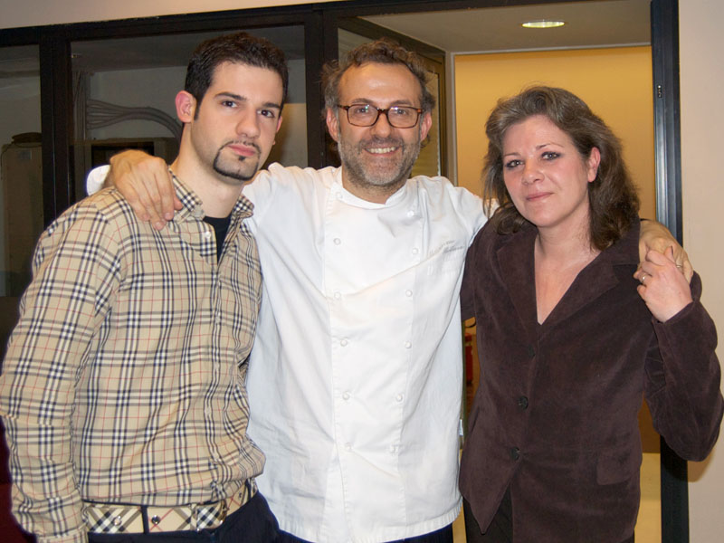 Massimo Bottura con Federico Mattavelli e Federica Spelta