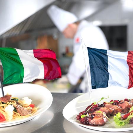 Cucina italiana e francese a confronto