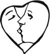 Bacio nel cuore, disegno per ghiaccia a San Valentino