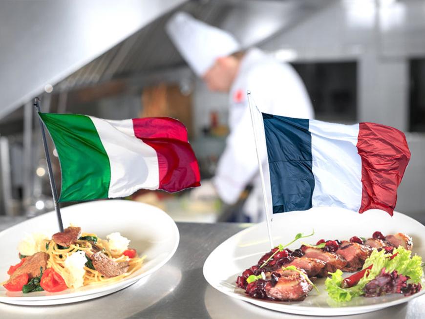 Cucina italiana e francese a confronto