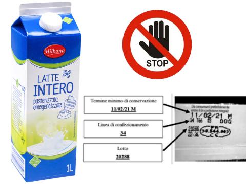 Lidl invita a non consumare alcune confezioni di latte UHT Milbona per potenziale perdita di sterilità