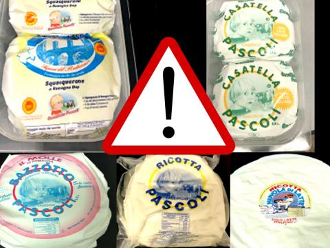 Nove lotti di formaggio e latticini del Caseificio Pascoli ritirati per presenza di aflatossine M1 