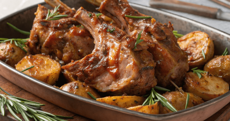 Abbacchio alla romana con patate al forno