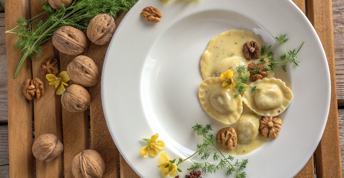 Pansotti di magro alla salsa di noci