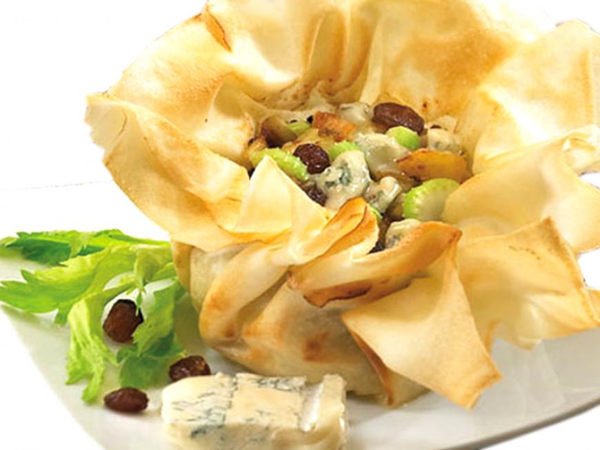 Cestini al gorgonzola e mele