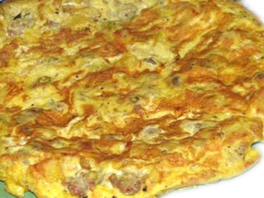 Frittata al sedano e salsiccia
