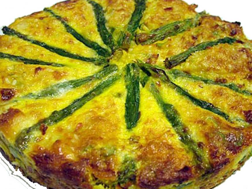 Frittata di riso con asparagi