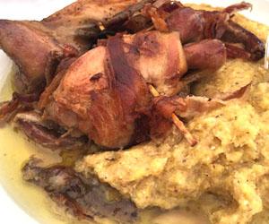 Quaglie con polenta