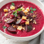 Gazpacho di barbabietola con nocciole