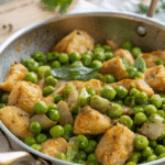 Bocconcini di pollo con piselli