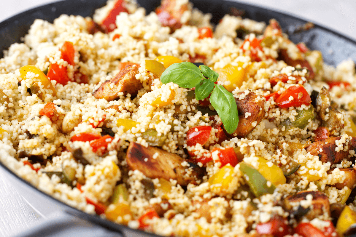 Cous cous con lenticchie e verdure alla senape