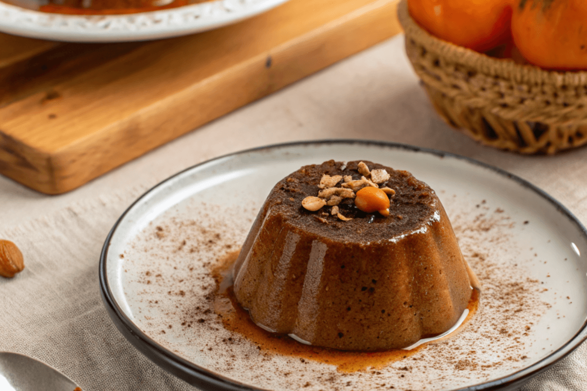 Budino cachi e cacao amaro