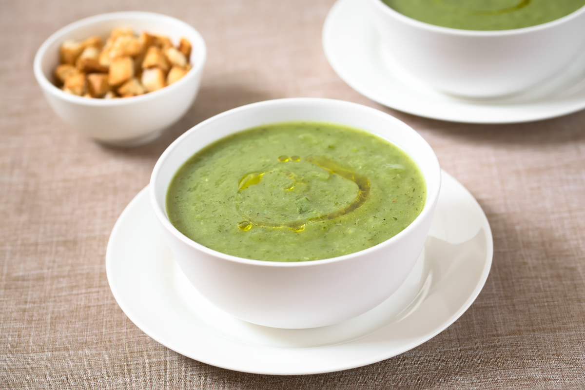 Vellutata di piselli e zucchine