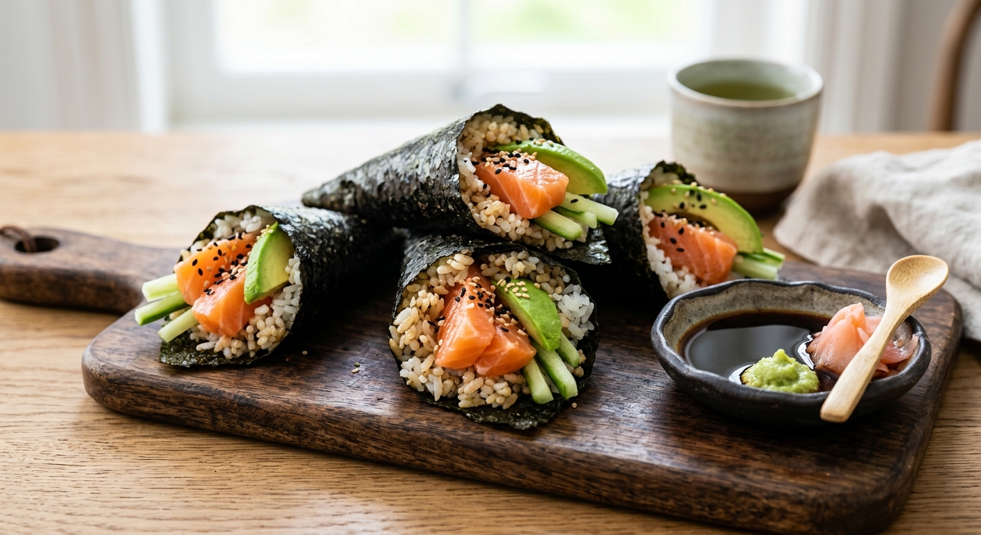 Temaki fatti in casa: il cono di nori, il riso giusto e le regole sul pesce crudo