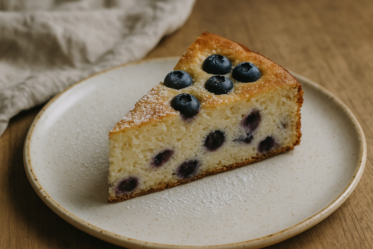 Torta ricotta e mirtilli: soffice, senza burro e senza mirtilli sul fondo